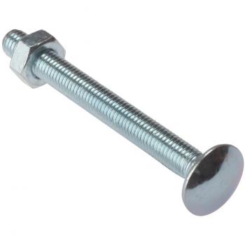 ForgeFix Carriage Bolt & Nut Zinc Plated M10 x 130mm Bag 10