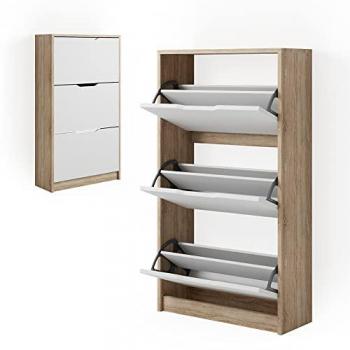Vicco Schuhkipper Luca, Sonoma/Weiß, 59 x 105 cm, 3 Fächer