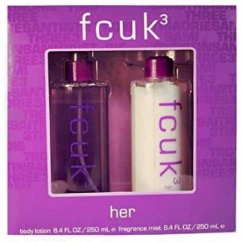 FCUK 3 Collection for Her: 250ml Body Mist and 250ml Body Lotion Set