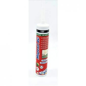 Mapesil AC Colored Acetic Silicone Sealant for Joints, Black, 310 ml. MAPEI