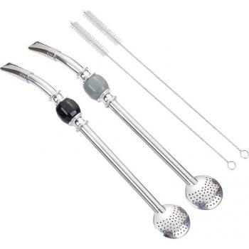 Stainless Steel Yerba Mate Spoon Straw 8.6 Inch with Detachable Head Filter