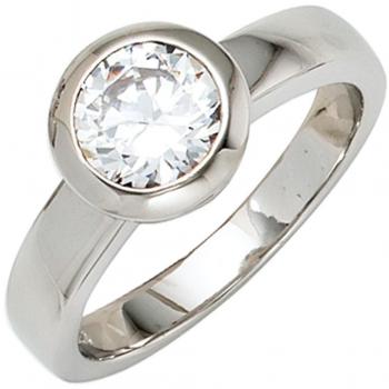 Jobo Damenring 925 Sterling Silber rhodiniert mit Zirkonia Größe 62
