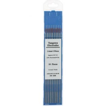 Électrodes de soudage WT20 2,4 mm × 150 mm – TIG point rouge 2 % Thoriated (10 unités)