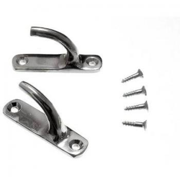 Curtain Hold Back Hooks Modern Chrome 45mm (20 pairs)