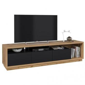 TV‑Stand XL 200 cm – Ligne Clara (Couleur Chêne Noir)