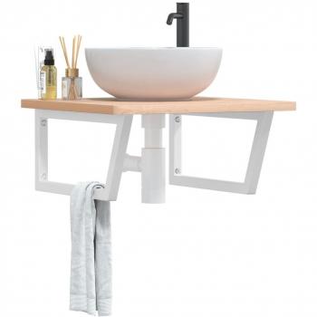Día y Noche Soportes estante de lavabo 2 unidades trapecio acero blanco