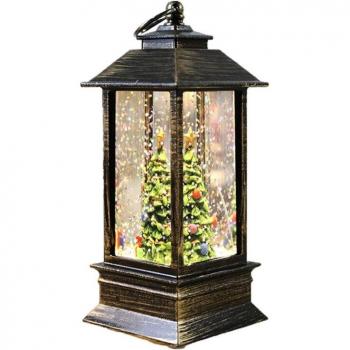 Christmas Santa Water Globe Lantern LED Decor