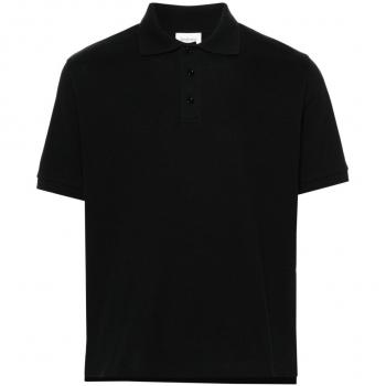 Saint Laurent Black Polo Shirt with Cassandre Logo | Size Medium