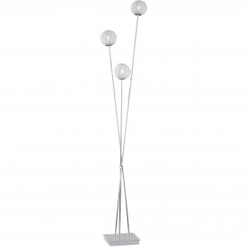 Tri‑Beam Chrom‑Lampe: Steh­leuchte mit Kugeln
