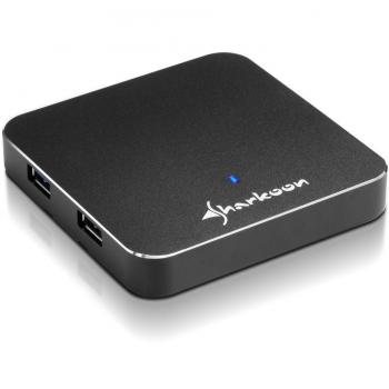 Sharkoon 4-Port USB 3.0 Aluminium Slim Hub für iMac, Ultrabook