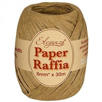 Eleganza Tan Paper Raffia 8mm × 30m (No.76)