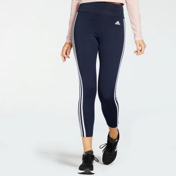 Damen-Sportleggings von adidas mit hoher Taille und 7/8-Länge, blau-weiß, Größe L