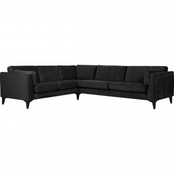 Ecksofa FURNINOVA Avignon, Veloursbezug in Blau