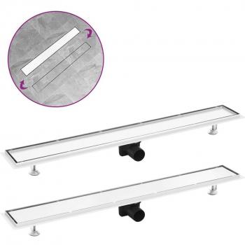 2-in-1 Cover Shower Drain 93x14 cm Stainless Steel