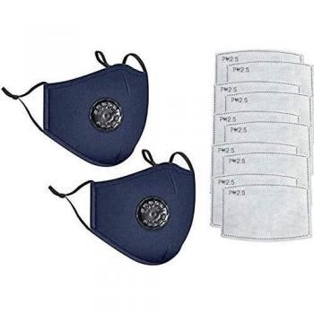 JB London 2PCS Cotton Face Masks with Breathing Valve