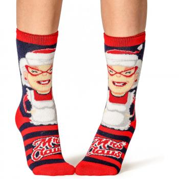 Mrs. Claus Heat Holders Lite Christmas Socks for Women (Size 4-8)