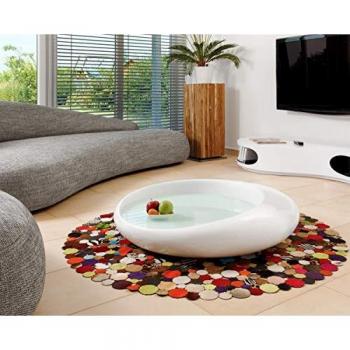 Couchtisch SALESFEVER, weiß (weiß, weiß, weiß), B:100cm H:25cm T:100cm, Tische, Integrierte 10 mm Weißglasplatte