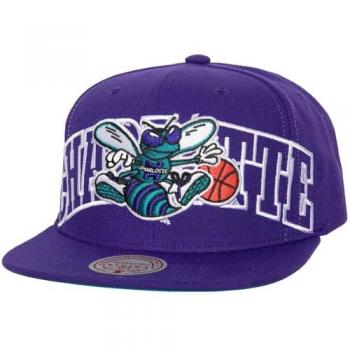 Violette Mitchell & Ness Snapback Cap für Männer – Full Frontal Charlotte Hornets