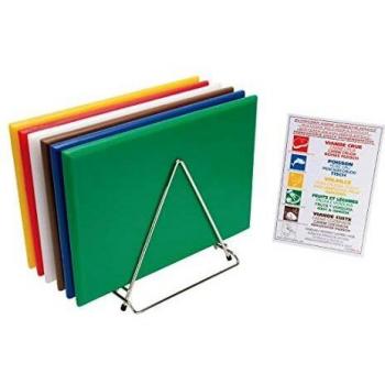 Hygiplas 6‑Pack Solid Density Kitchen Cutting Boards – 455 × 305 × 24 mm