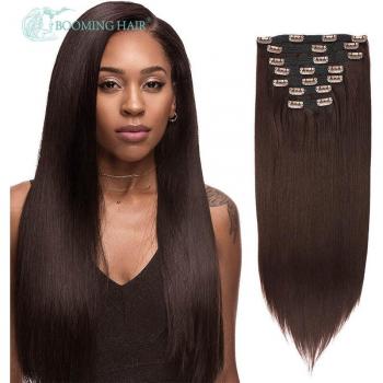 High Temperature Fiber Clip-On Hair Extension 24 Inches 140G for Women