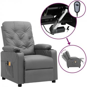 Fauteuil de Massage Électrique Vidaxl Gris Similicuir