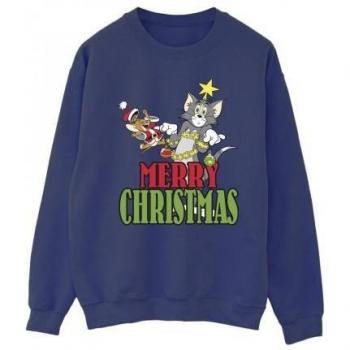 Felpa XXL bianca Tom e Jerry Babbo Natale