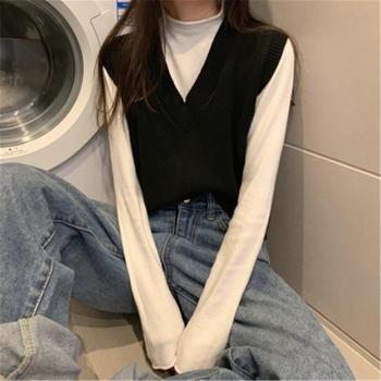 Sleeveless Korean Knit Pullover for Women