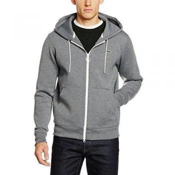 Sudadera Lacoste L!VE con Capucha para Hombre Gris Jaspe Moyen