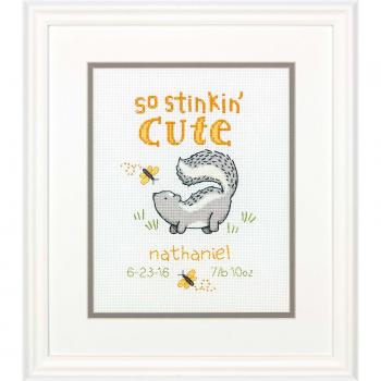 Stinkin' Cute Baby Milestone Record, Aida, White, 11.6 x 8.5 x 0.7 cm