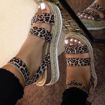 Plus Size Women’s Leopard Wedge Sandals