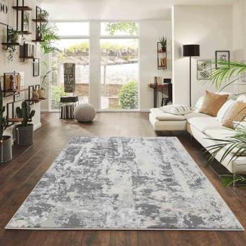 Modern Silvery Grunge Area Rug – 120x170 cm