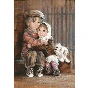 Arte 5D con strass e diamanti, 20x30 cm – “Bambino”