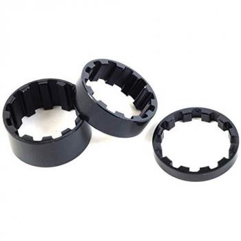 Alloy Spaced Headset Kit – 1‑1/8″ (5 mm, 10 mm, 15 mm) – Black – 3 Pieces