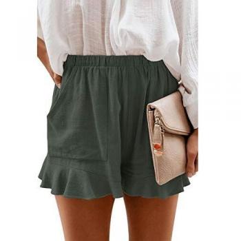 SMENG Casual Short für Frauen – Armiegraue Baumwollhose