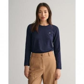 Gant Langarmshirt für Damen, REG SHIELD LS T-SHIRT, Größe M