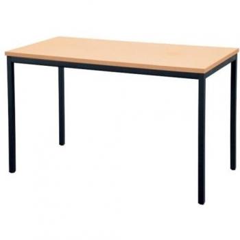 Niceday Rectangular Meeting Table Maple MFC & Aluminium Top Black Frame 1400 x 700 x 750 mm