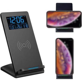 Tablette de recharge universelle 7 W, réveil LED, compatible Samsung S10-S8 et iPhone X‑series