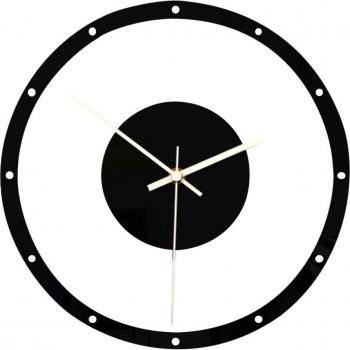 Horloge décorative murale nordique, en acrylique, silencieuse, visage rond en fer noir, grande taille