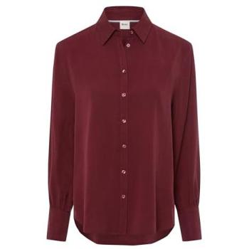 Brax Regular Fit Bluse “STYLE.VIC” – Damen, 46, Bordeaux – 100 % Lyocell