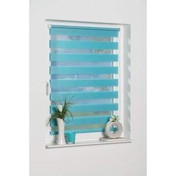 Doppelrollo K-HOME „Maringa“ ohne Bohren – 15 x150 cm, Eisblau, Polyester