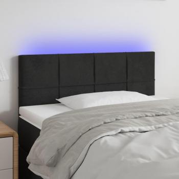 Cabecero de cuero con LED negro 90x5x78/88 cm
