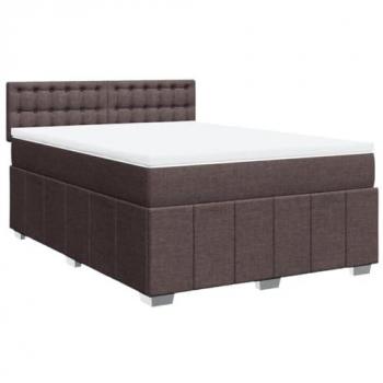 VidaXL Boxspringbett 140x200 cm mit Dunkelbrauner Matratze