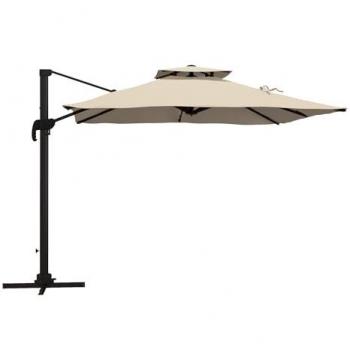 Parasol déporté carré 3x3 m