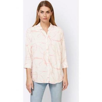 Damen Bluse HEINE 44 – Beige (Ecru), gemustert, 3/4‑Ärmel, 100 % Viskose