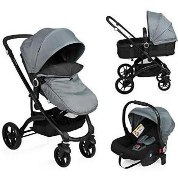 Little World Kinderwagen 3-in-1 City Walker Grau und Schwarz