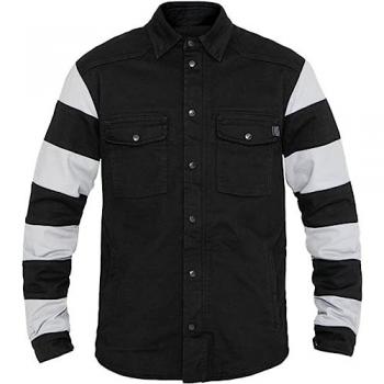 Camicia Moto John Doe Nero Bianco 4XL
