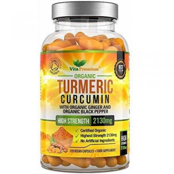 Organic Turmeric Curcumin 2130mg with Ginger and Black Pepper