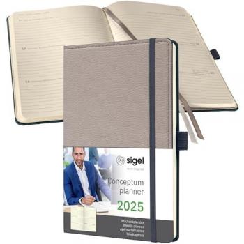 A5 Diario de Planificación Conceptum 2025 en Tono Beige
