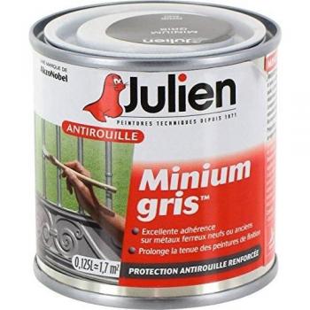 PEINTURE PRIMAIRE ANTIROUILLE MINIUM GRIS 0.125L JULIEN isole de la rouille