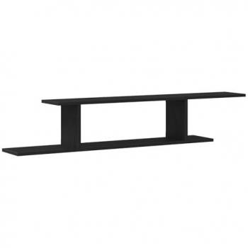 Estante de TV de Pared en Roble Negro 125x18 cm